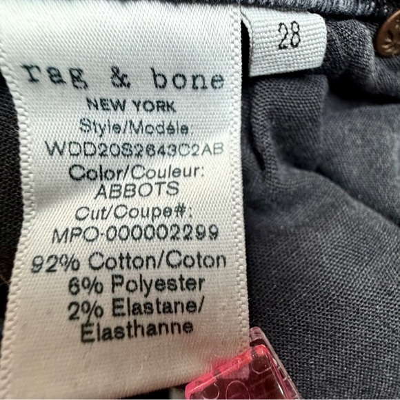 rag & bone Dre Slim Boyfriend Jeans 28 Abbots Wash Low Rise Tapered Denim - Picture 9 of 12